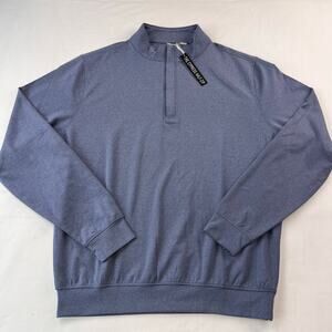 THE CYPRESS MELANGE HALF ZIP Luxury Blue Golf Pullover Men's size Medium Shirt